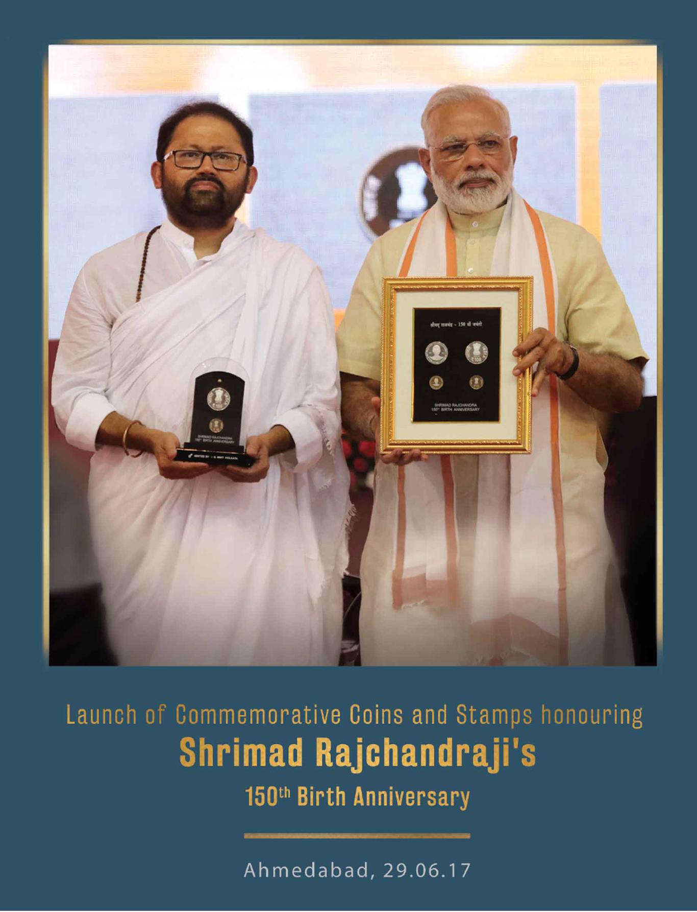 Launch of Commemorative Coins and Stamps honouring Shrimad Rajchandraji's 150th Birth Anniversary